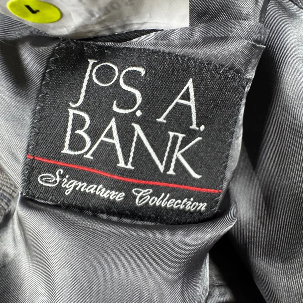 Jos. A. Bank Sport Coat Mens 44R Grey Excellent Wool Glen Plaid Blazer